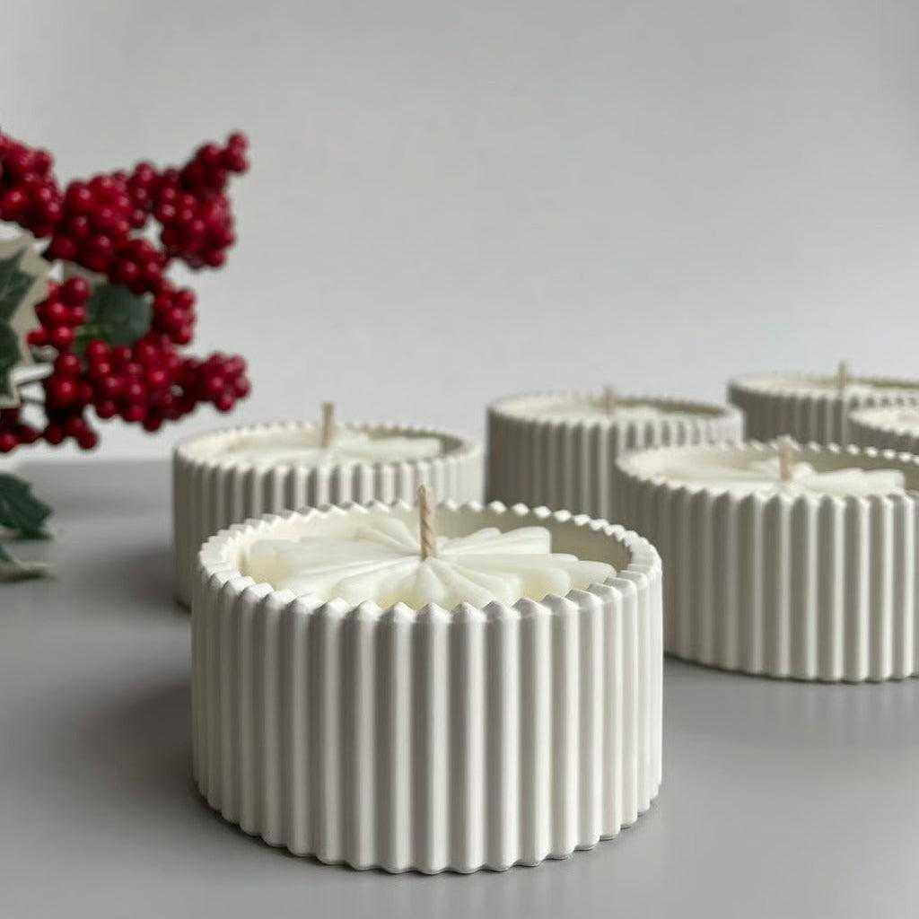 Kokosų vaško žvakė "Snaigės sapnas"