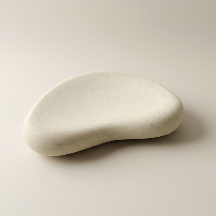 Minimalistinis rankų darbo betono padėklas Yin kasdienėms smulkmenoms interjere