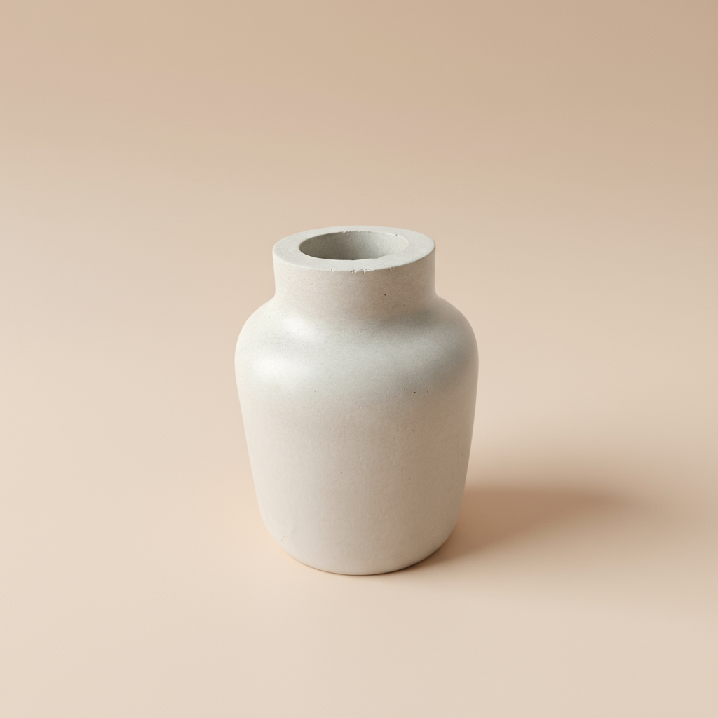 vienetinė rankų darbo minimalistinė betono vaza Silence Majestic sausiems augalams ir smilkalams