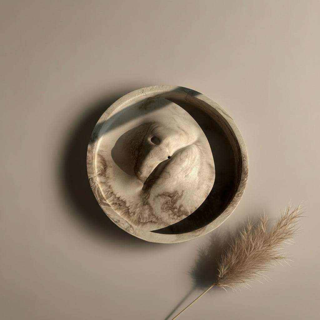 Apvali smilkalinė „šnabždėsys“ lupų formos, elegantiška ir žaisminga, interjero papildymui.