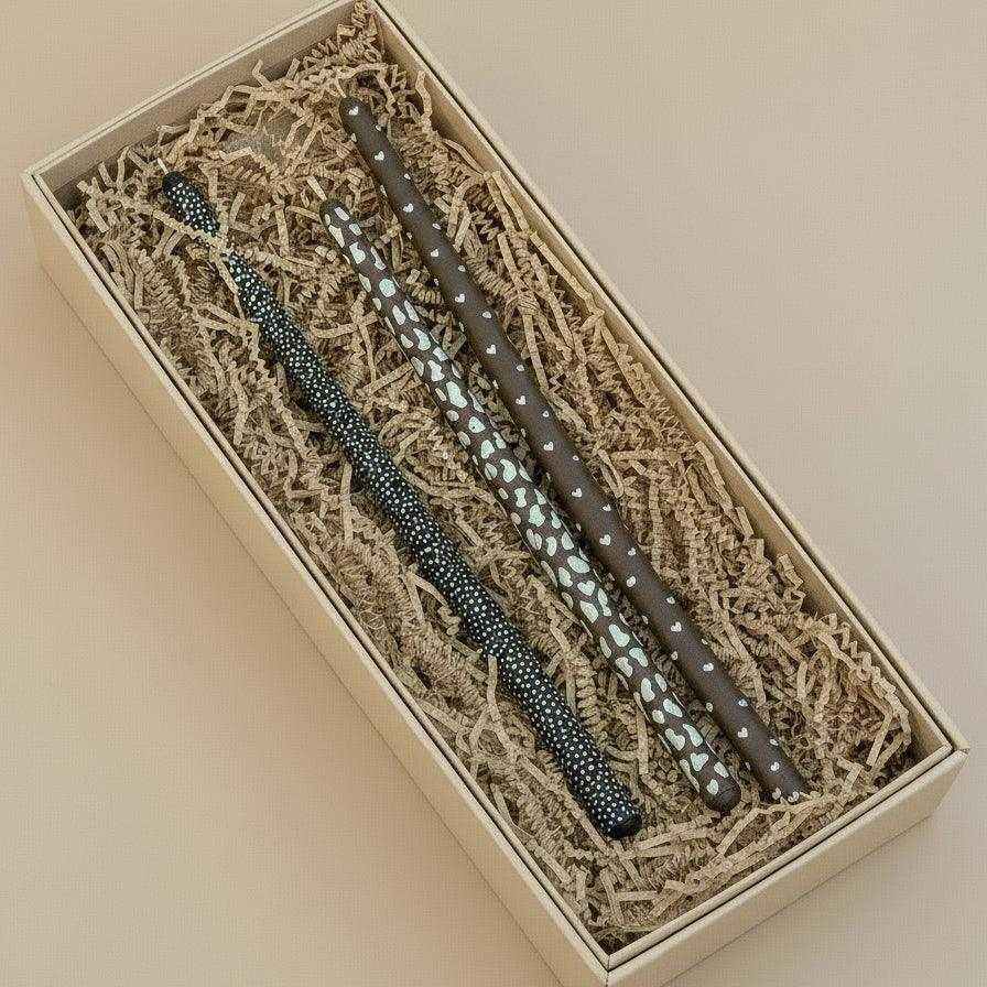 žvakių prenumerata su rankų darbo žvakėmis dovanų dėžutėje