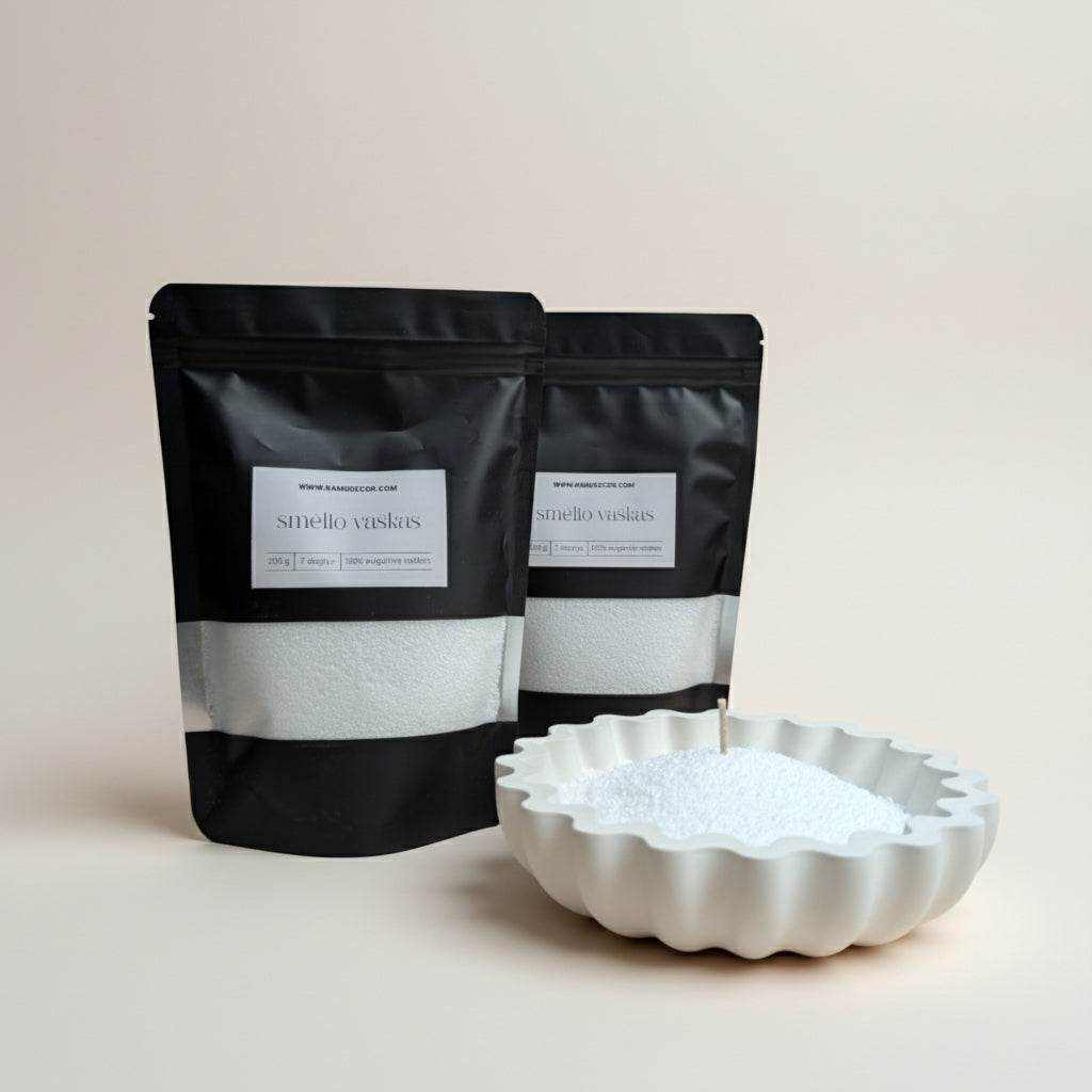 Smėlio vaško žvakės rinkinys "Žiedo šviesa"