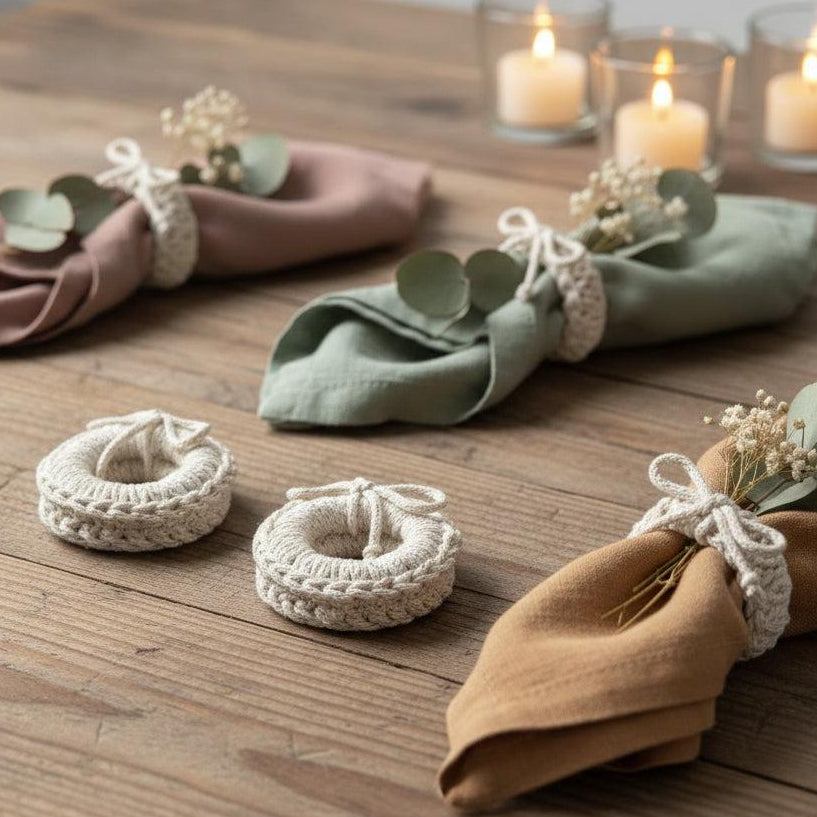 Servetėlių žiedai "Balta su blizgiu" (2 vnt.)