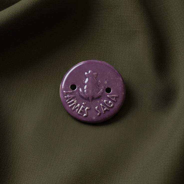 Keraminė laimės saga rankų darbo, violetinė dekoracija ir dovana