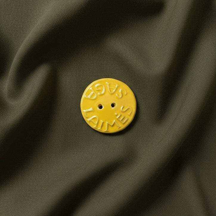 Keraminė geltona laimės saga rankų darbo, simbolinė dovana ir dekoras