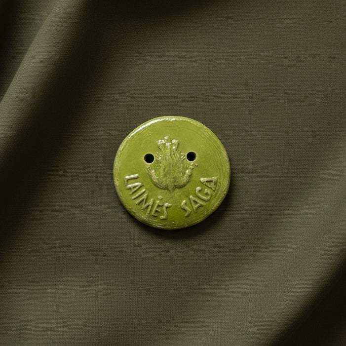 Žalia keramikinė laimės saga rankų darbo dovana ir dekoras