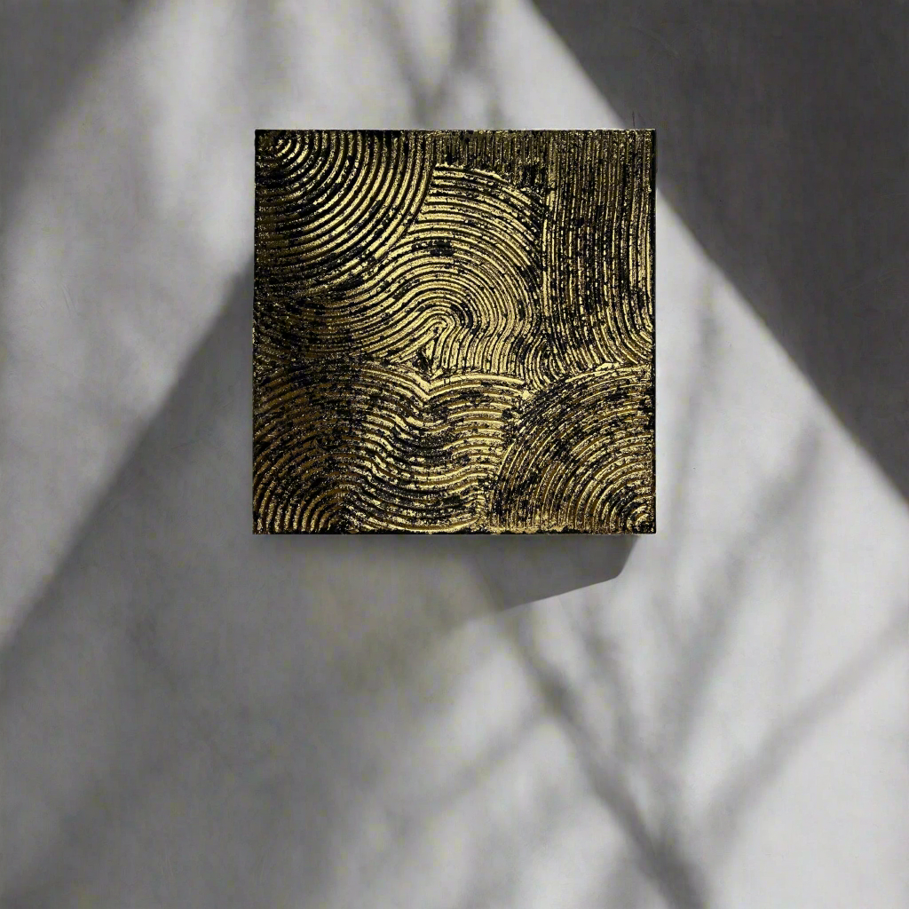 Tekstūrinis paveikslas „Dives“ su ritmiškomis linijomis ir gylio pojūčiu