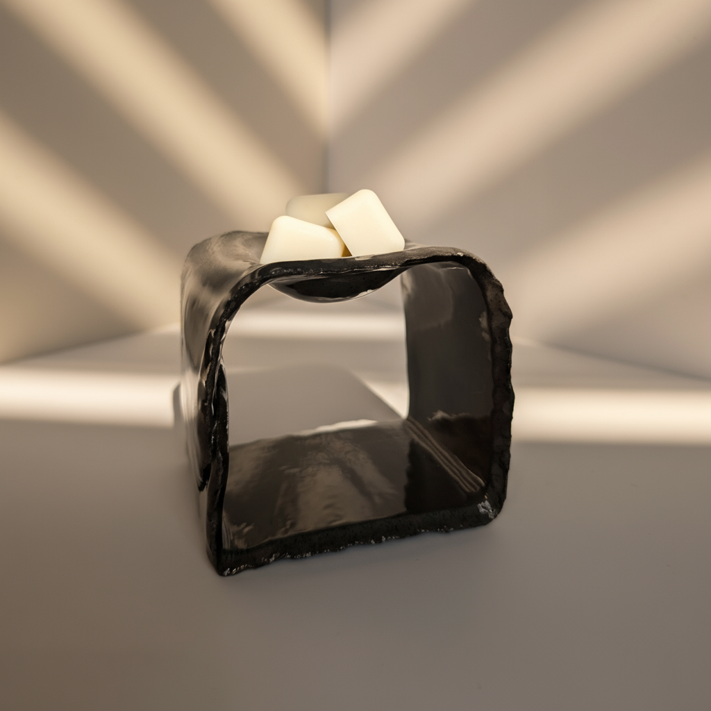 Tirpukų šildyklė „Gūžta“ su grubesniu keraminiu paviršiumi ir anglišku atspalviu vakarinei žemės atmosferai kurti